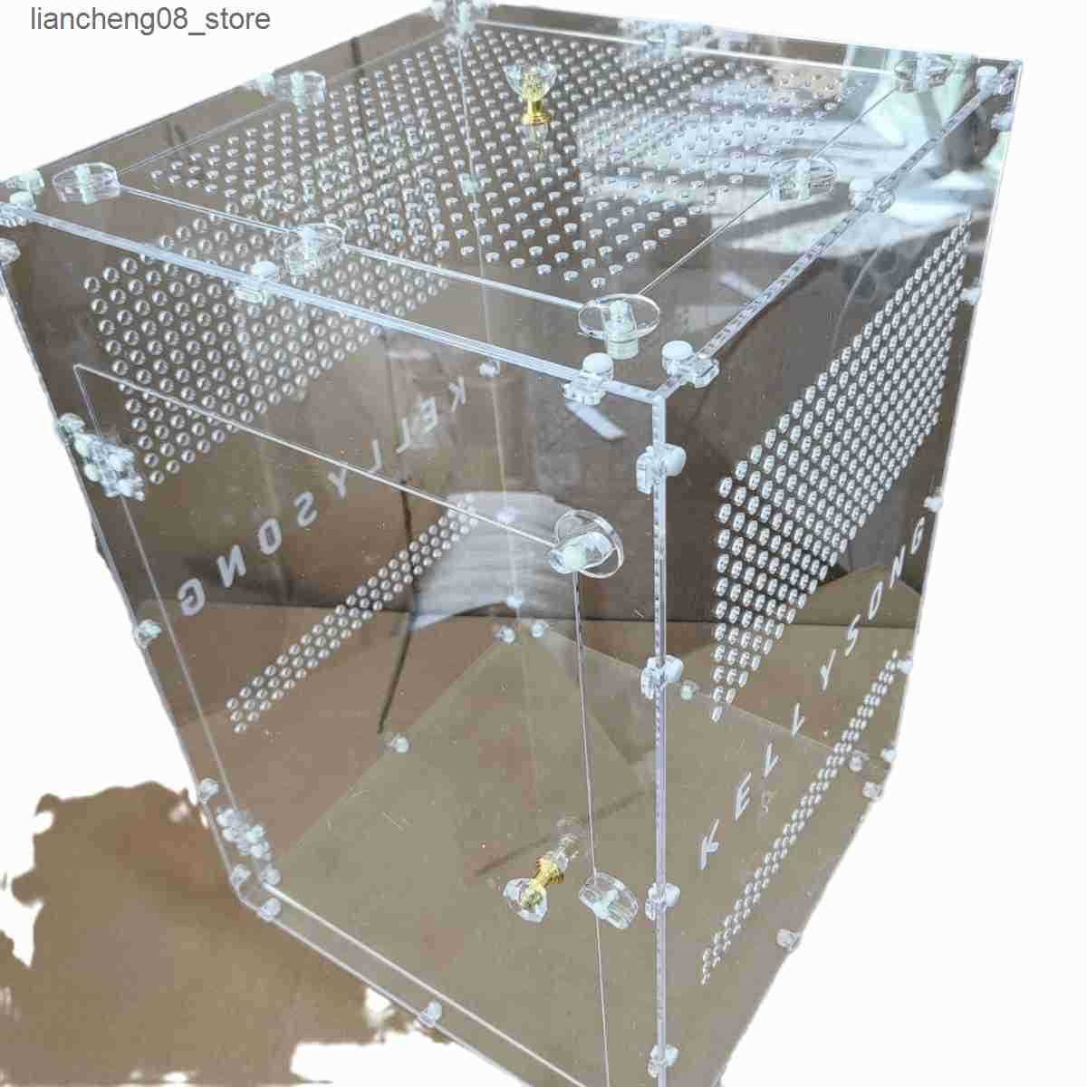 Other Pet Supplies Acrylic Square Transparent Pet Feeding Box Creative Simplicity Rutin Chicken Turtle Crawler Acrylic Box Order L240910