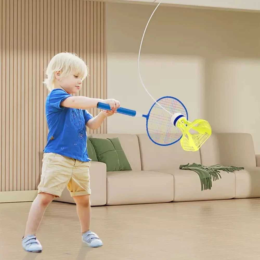 Badminton Rackets Set Linear Badminton Practice Racquet Set Childrens Indoor and Outdoor Sports Single Fitness Exercise at HomeW241221