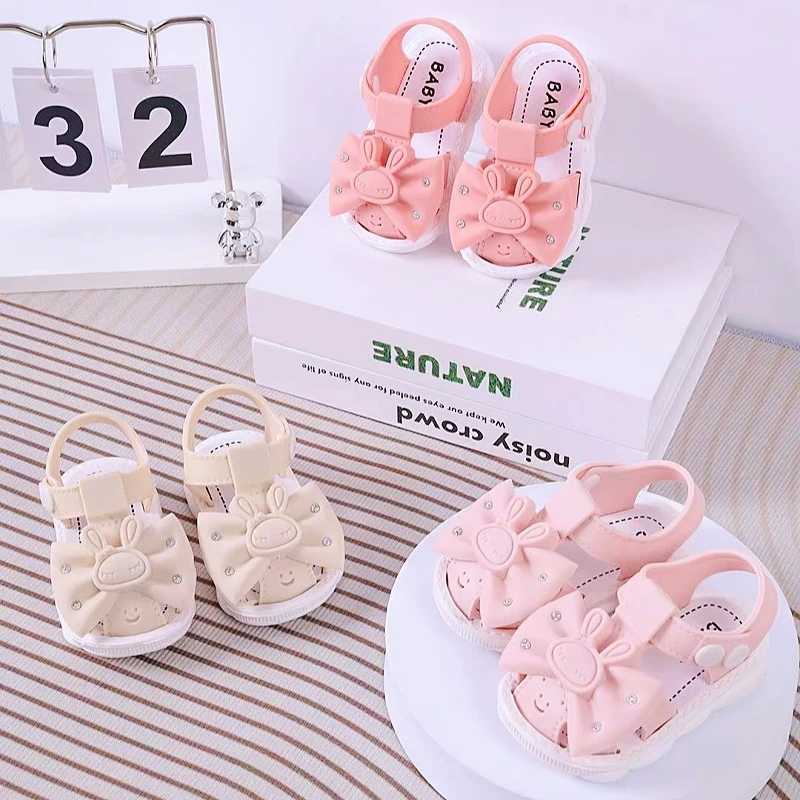 Sneakers Casual Cute Cartoon Rabbit Bowknot Sandals For Baby Girls Breathable Non-slip Sandals For Outdoor All Seasons H241221