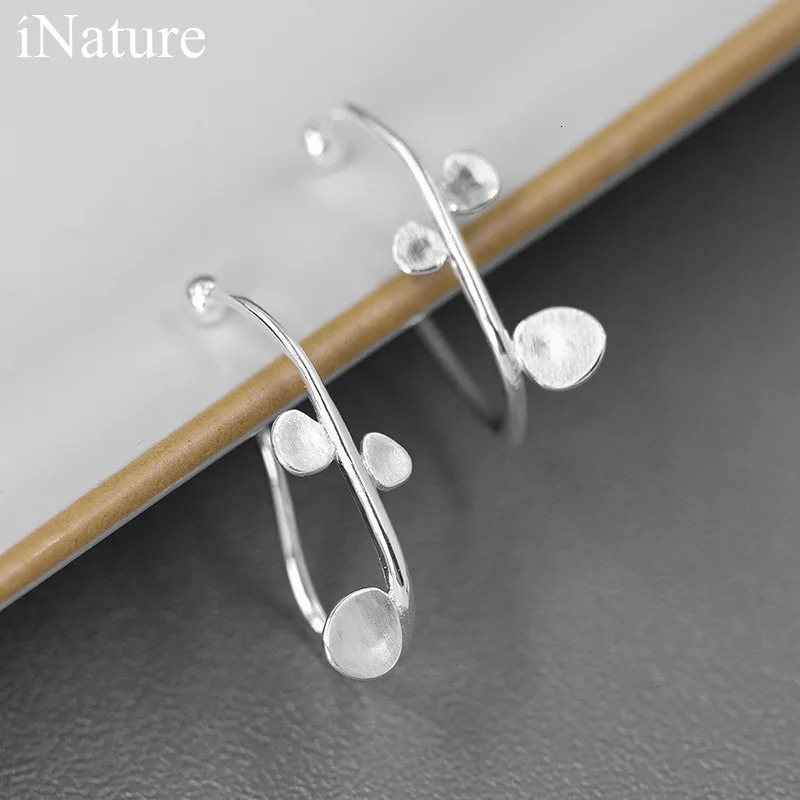 iNature Simple Trendy 925 Sterling Silver Ear Cuff Geometric Metal Round Earrings For Women Fashion Jewelry 241220