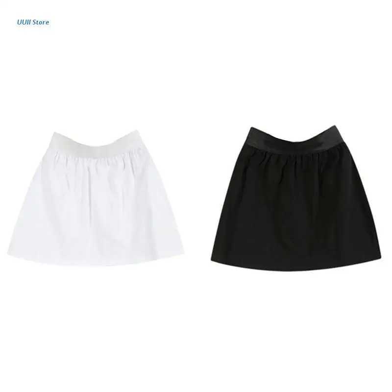Women A-Line Shirt Extender Side Split Flare Hem Layering Top Sweep Slip SkirtXJ241221
