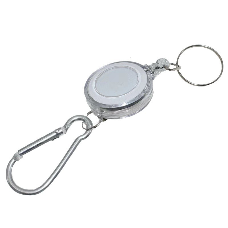 Multifunctional Multi-color Roll Retractable Keychain Rope Bag Recoil ID Card Holder Keyring Key Chain Steel Cord