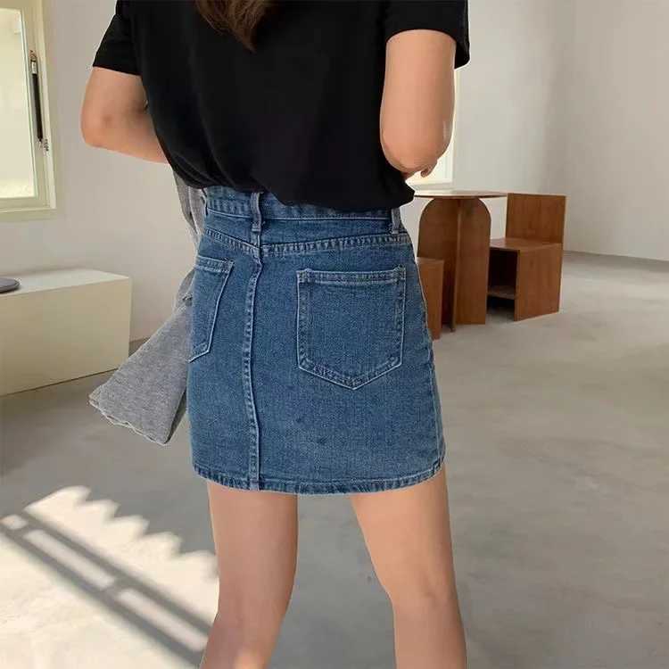 New Summer Skirt Casual Big Size Jeans Womens A-line Short High Waist Denim Vintage Tassel Fe Clothing HoleXJ241221