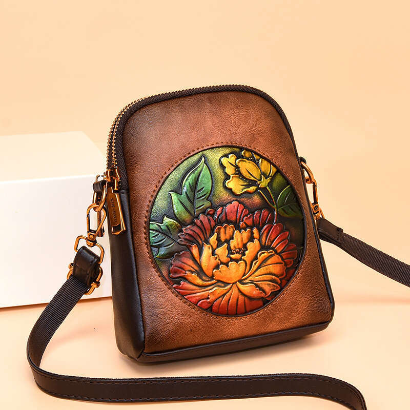 Light luxury fashionable Chinese ethnic style handbag women, versatile casual, suitable for middle-aged and elderly mothers, single shoulder diagonal 