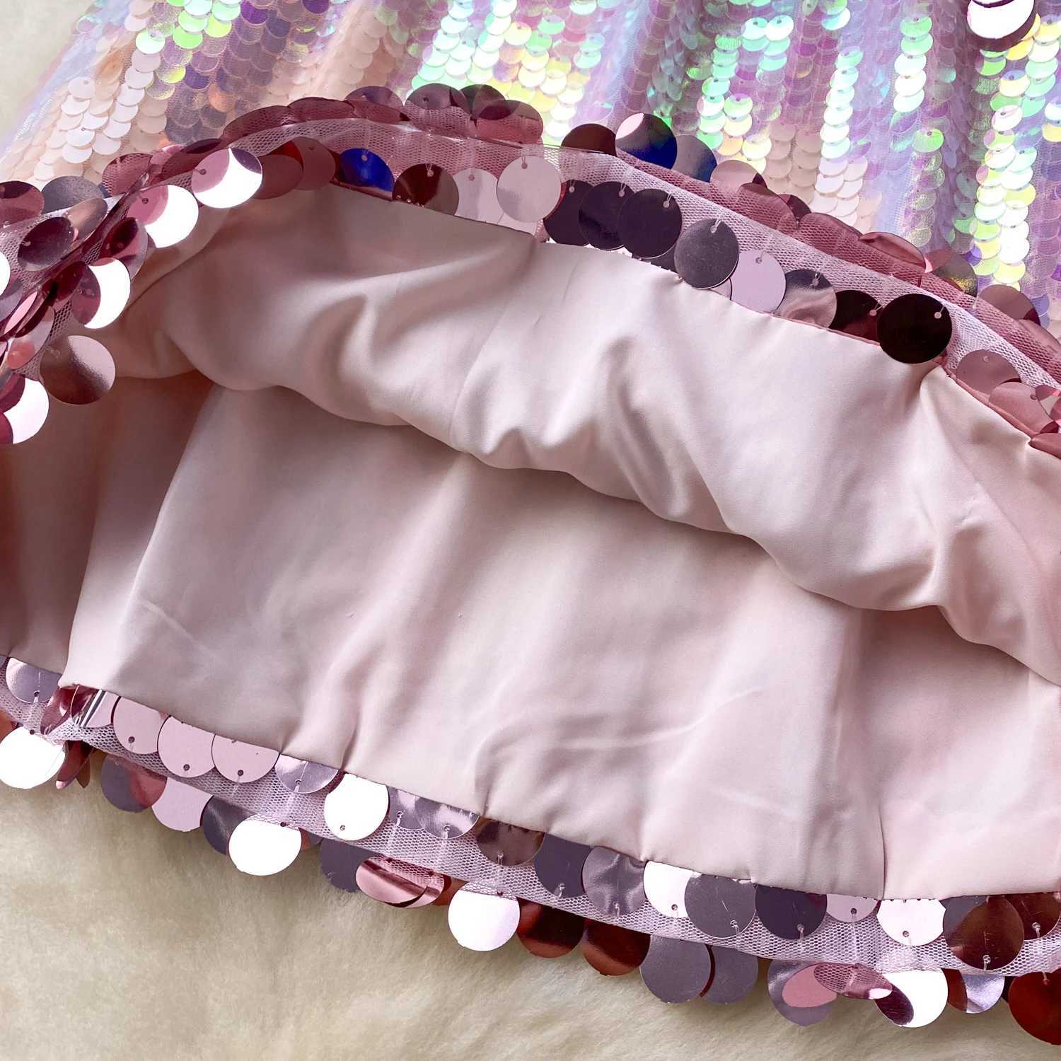 Women Chic Sexy Skirt color Sequin High Waist Korean Fashion Vintage Pencil Skirt Summer Clothing Short SkirtsXJ241221