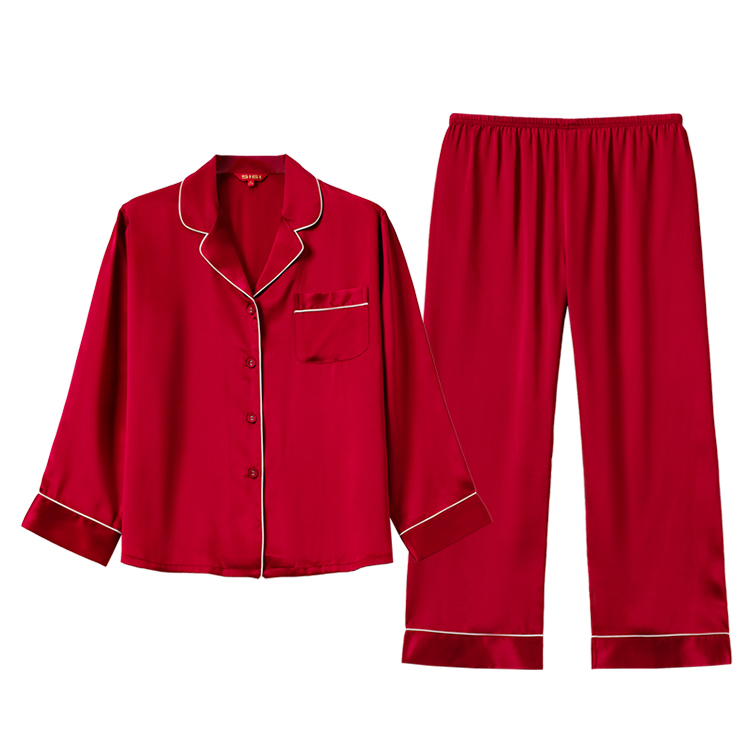 Classy Sleepwear Collection: Soft Silk Pajama Ensemble with Nightgown and Bathrobe