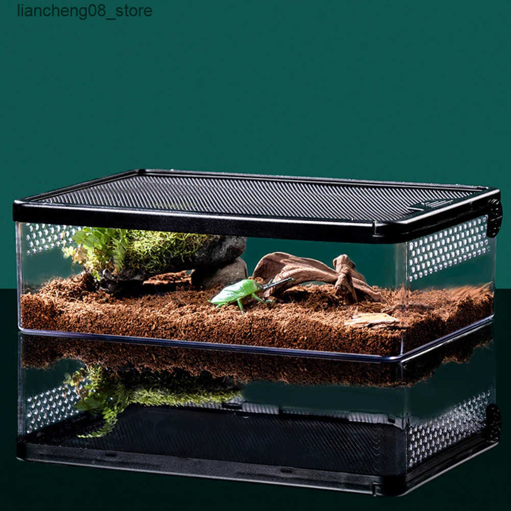 Other Pet Supplies A panoramic aquarium with breathable turtle jars fish tanks multifunctional areas and small pet reptile boxes for reptiles L240910