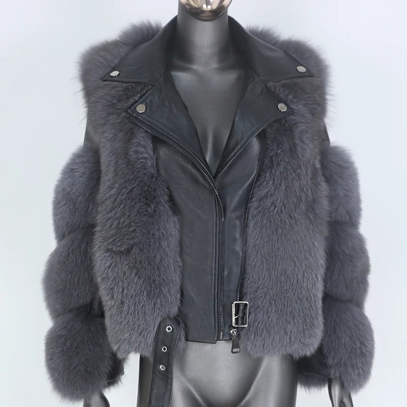 FURYOURSELF Warm Real Fur Coat Vest Winter Jacket Women Natural Fox Genuine Leather Outerwear Detachable Locomotive 241216