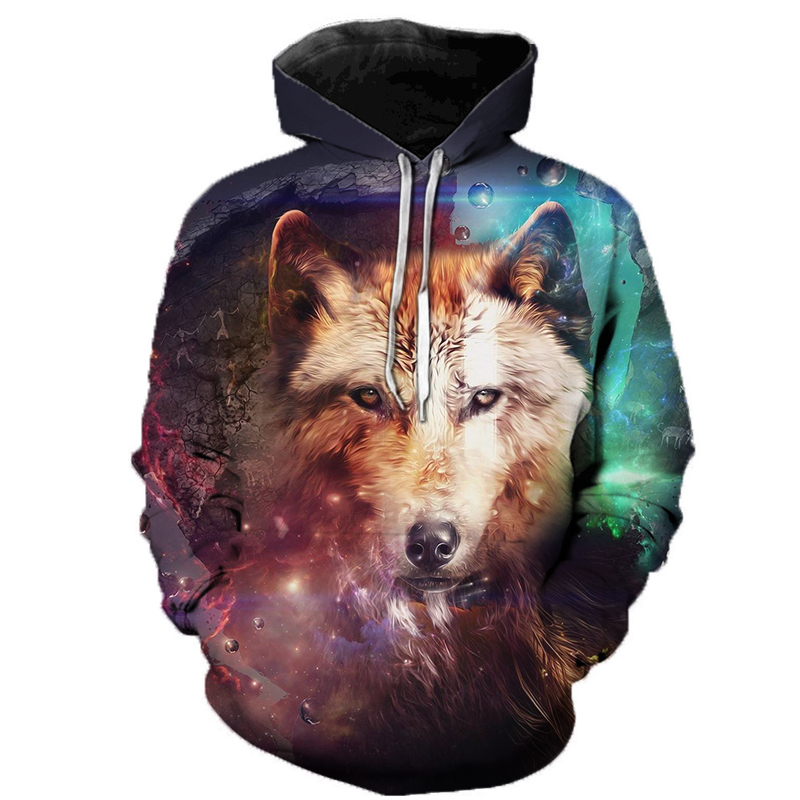 3D Wolf Hoodies Men Hooded Animal Wolf Printed Hoodie Sweatshirts Tracksuits Man/women Jackets Funny Hoody Drop
