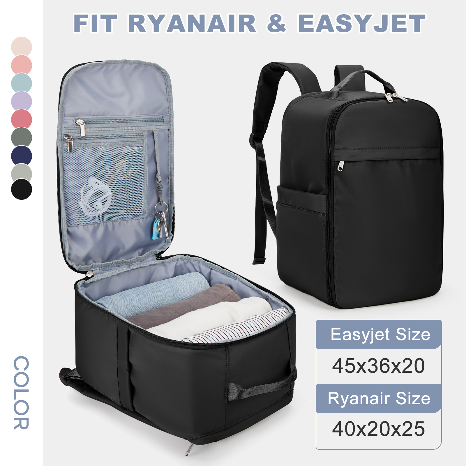 Ryanair 40X20x25 Bag, Hand Lage Travel Easyjet Cabin Bag 45X36x20, Laptop Backpack For Women/Men