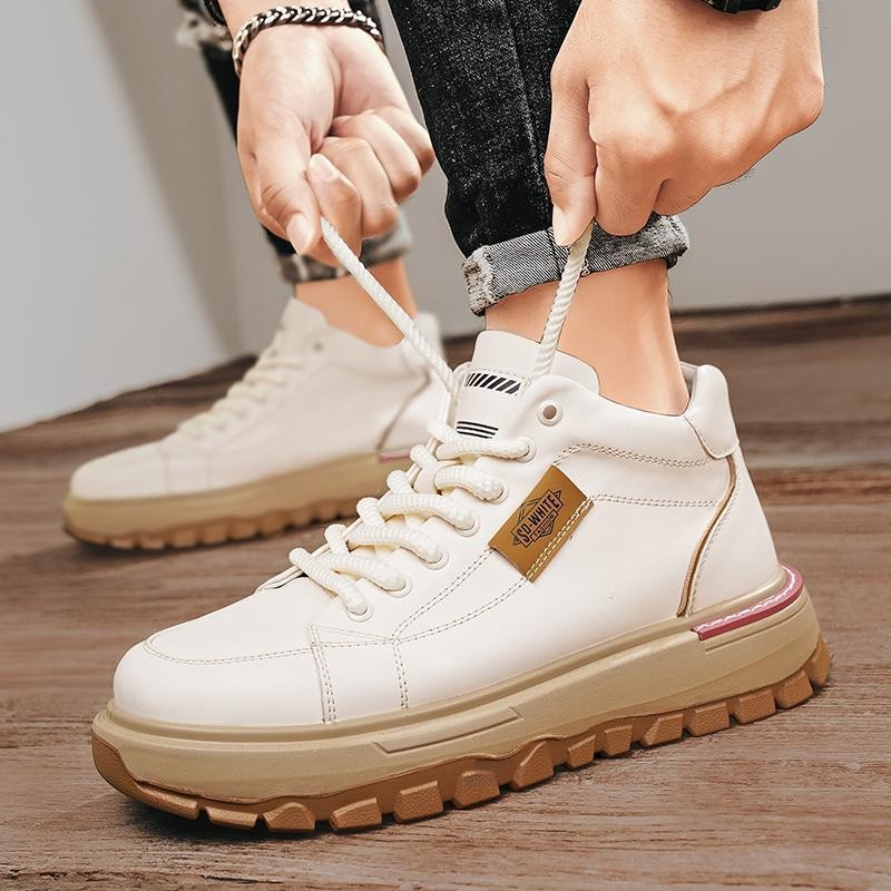 Men Boots Fashion Shorts Boots Thick Sole Versatile Triple Black Beige Brown Free shipping