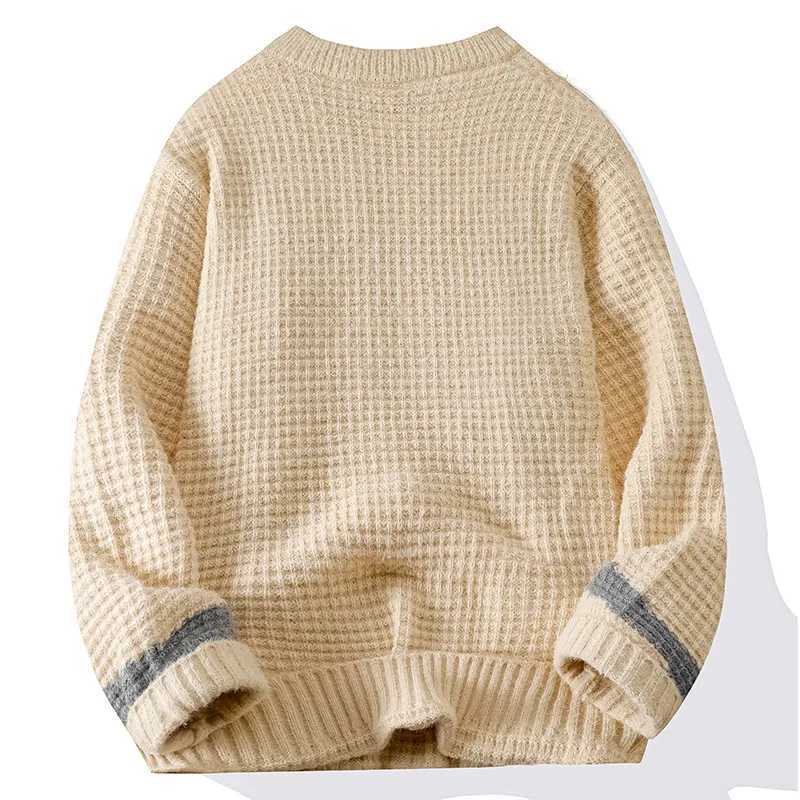 2024 Mens High-end Autumn and Winter Sweater Trend Brand Handsome Knitwear Sweater Base Long Sleeve Mens Thermal VestXJ241221
