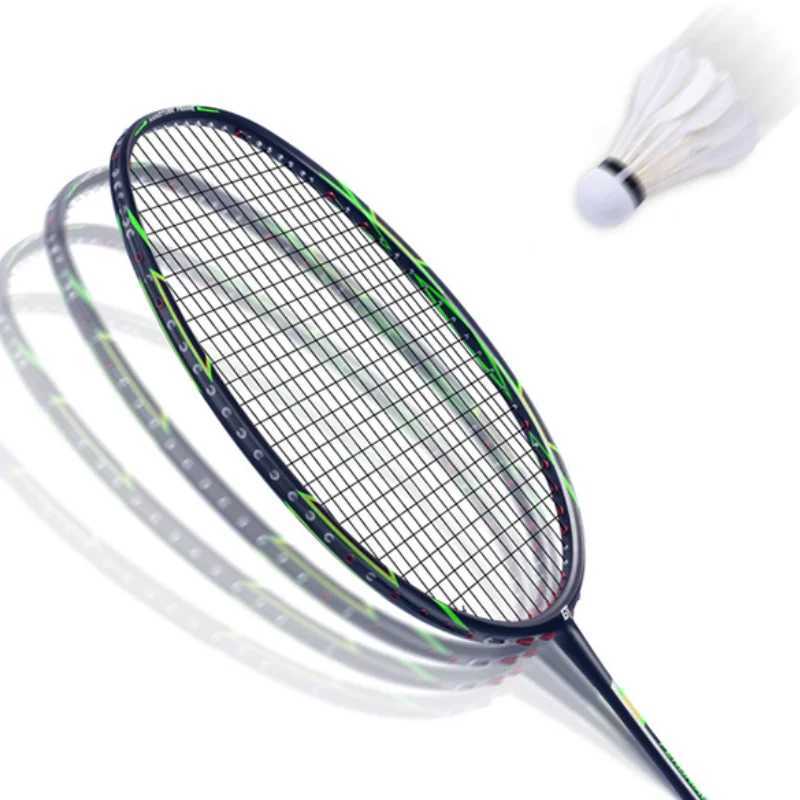 Professional 6U ultra light carbon fiber sports training racket string up to indoor and outdoor badminton racketsW241221