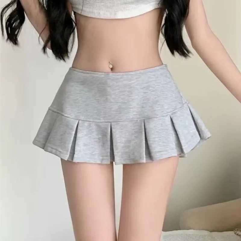 Low Waist Mini Skirt Y2K Women Boxy-Pleat Miniskirt Sexy Low Rise Micro Short Pleated Skirt Teenage Girls Casual Skort OutfitXJ241221