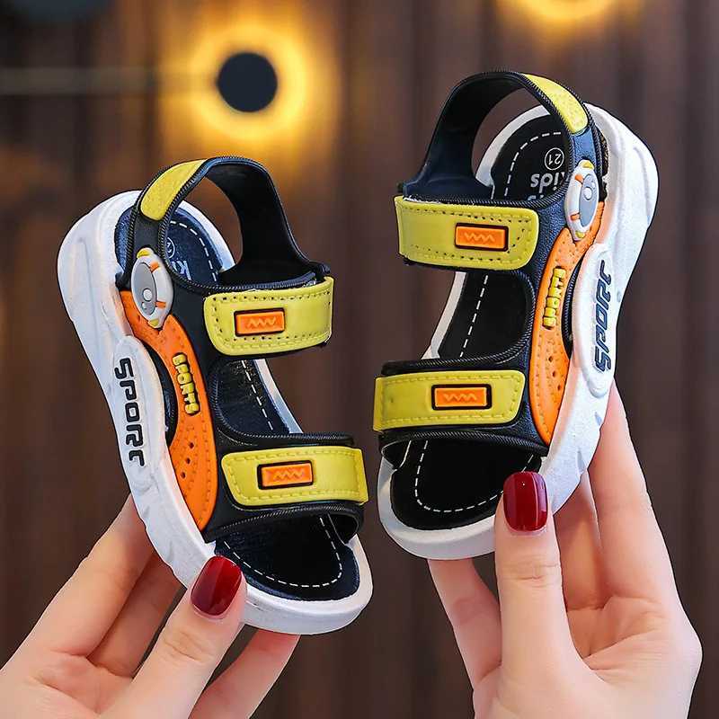 Sneakers Childrens Summer Boys Cartoon Rubber Sandals Baby Shoes Kids Flat Girls Beach Shoes Sports Soft Non-slip Casual Toddler Sandals H241221