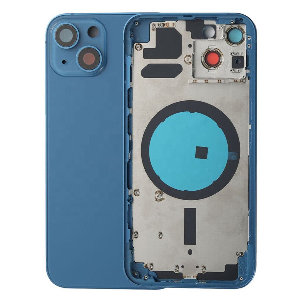 Rear Housing Assembly For iPhone 13 13mini With Battery 2025 Back Cover+Middle Chassis Frame+SIM Tray+Side Key Parts+Tools+Adhesive