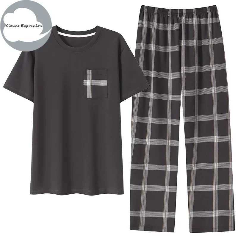Summer Knitted Cool Mens Pajama Set Casual Pjs Lounge Mens Pajama W241221