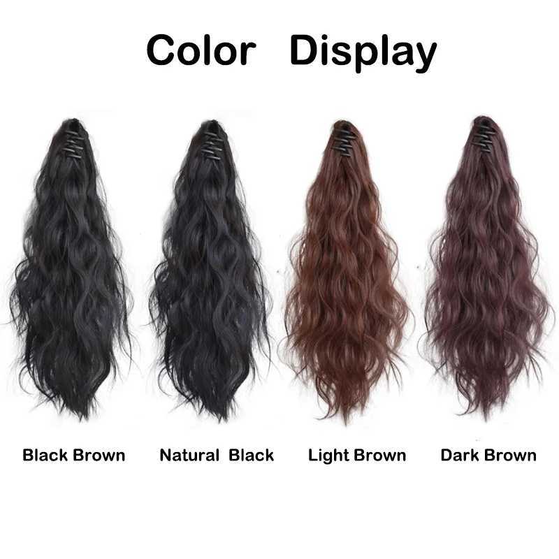 20Inch Synthetic Long Wave Curly Claw Clip in Ponytail Hair Extension Ponytail Hairpiece for WomenXJ241221