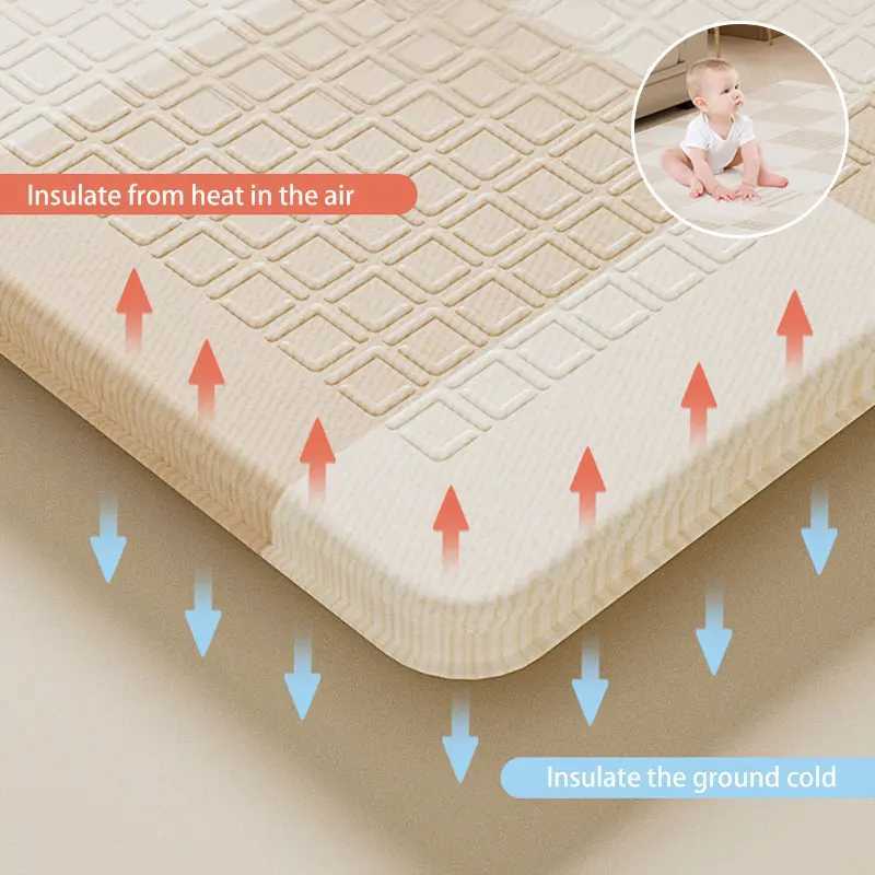 Baby Flash 2cm Folding Baby Game Mat Cartoon Game Mat Puzzle Childrens Mat Baby Room Thick Crawling Mat Folding Mat W241221