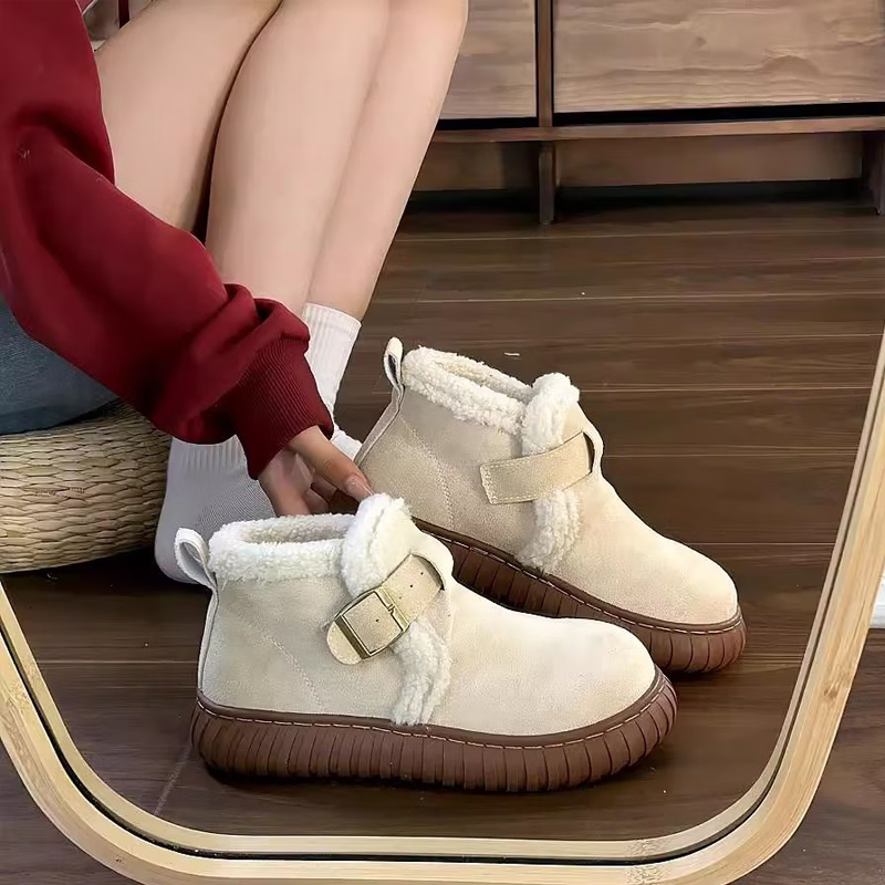 Designer Boot Fashion Snow Boots For Women Booties In Winter With Thickened Fleece 2024 New Cotton Boots Versatile Warm Cotton Shoes 508