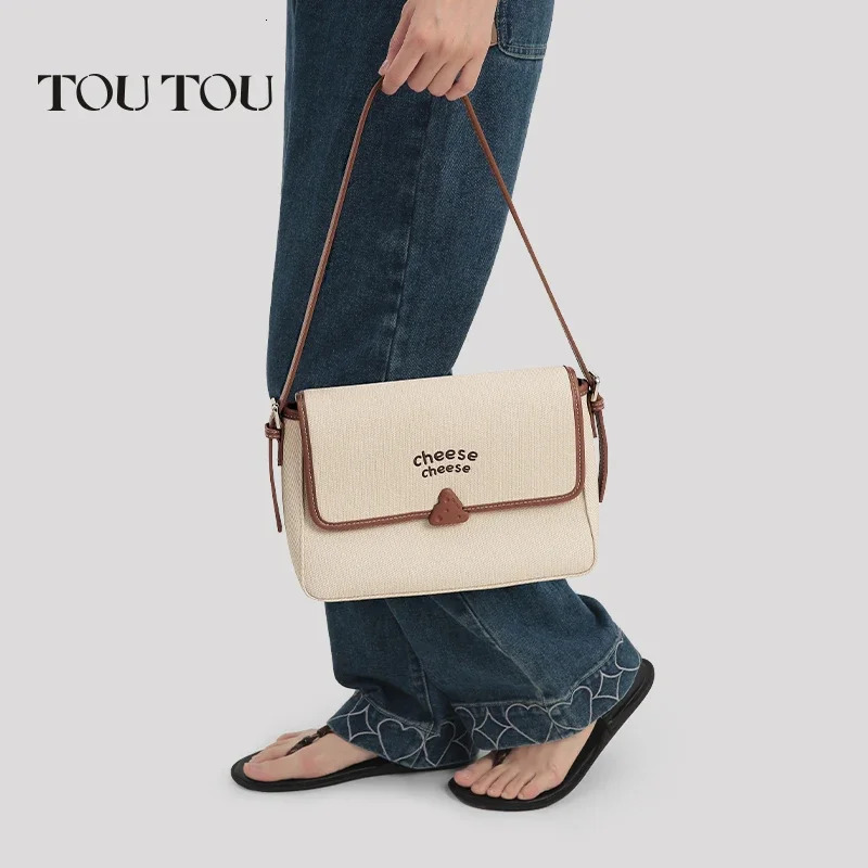 TOUTOU Cheese School Sweet Girl Original Designer Brand Underarm One Shoulder Crossbody Bag Female Handbag Christmas Gift