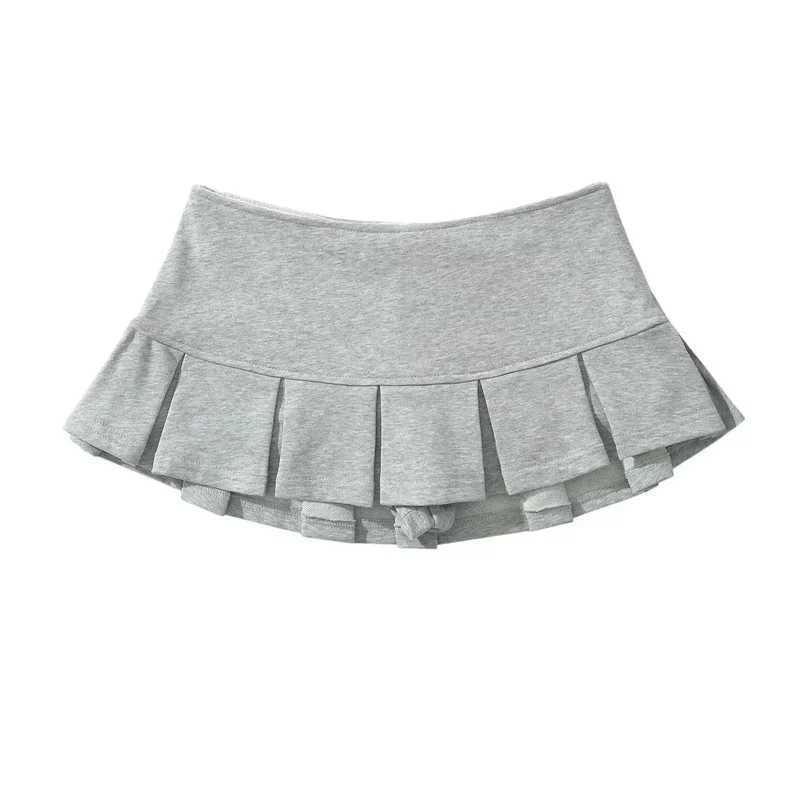 Low Waist Mini Skirt Y2K Women Boxy-Pleat Miniskirt Sexy Low Rise Micro Short Pleated Skirt Teenage Girls Casual Skort OutfitXJ241221