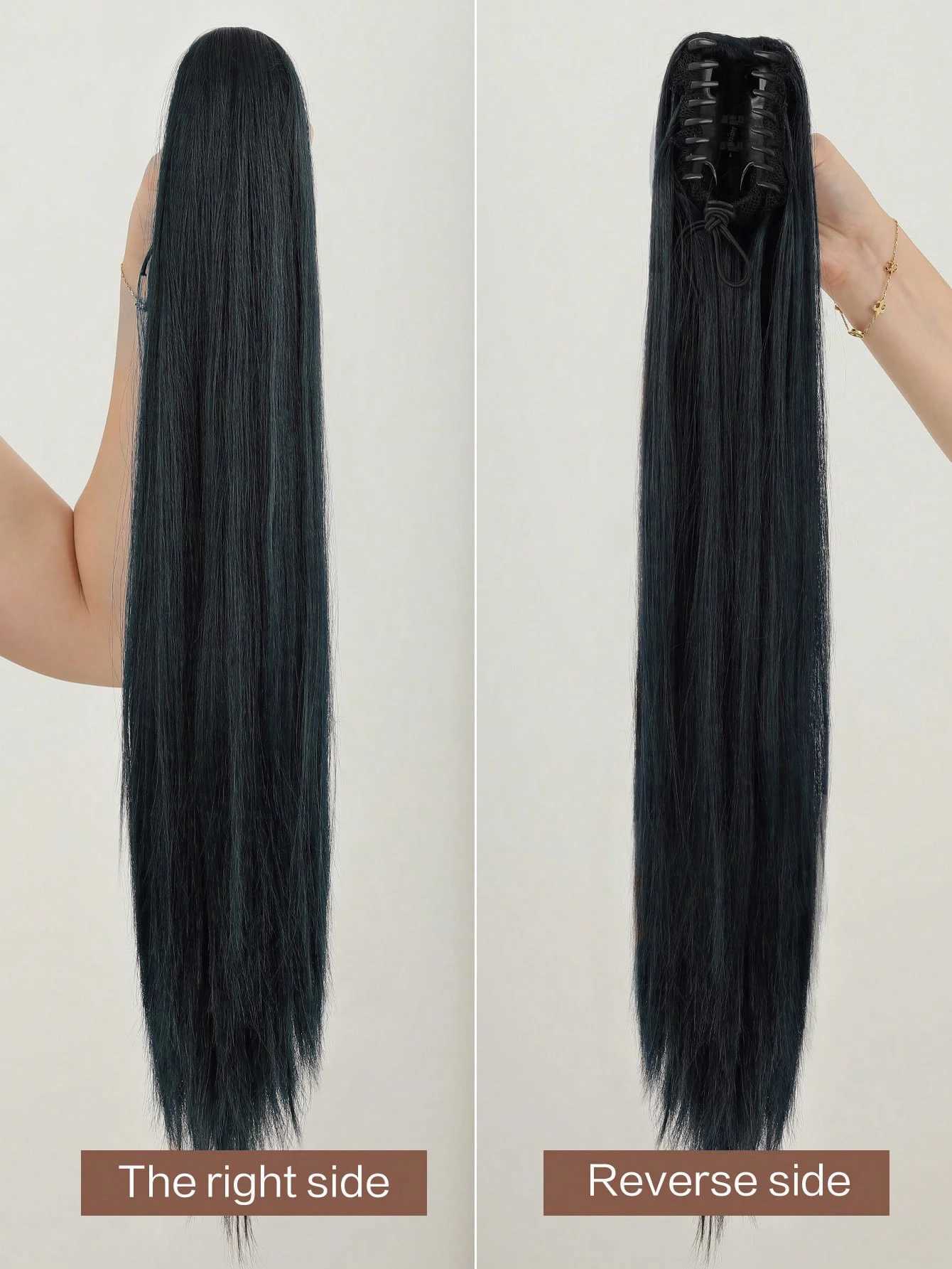 Synthetic Claw Ponytail Extension Hair Long Straight Color 24 Inch Heat Resistant Fiber Clip In PonytailXJ241221