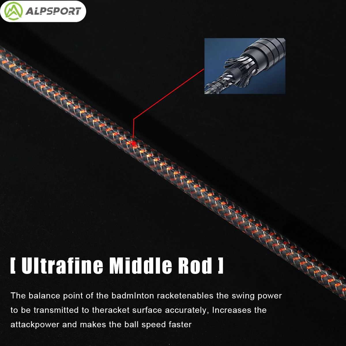 The ALP K 3U offensive badminton stand is made of T800 high hardness carbon yarn fiber and tungsten alloy which is super aggressive and durableW241221
