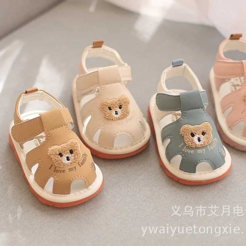 Sneakers 0-2 year childrens whistle shoes baby sandals summer childrens sandals baby boys and girls cartoon soft sole anti-collision sandals H241221