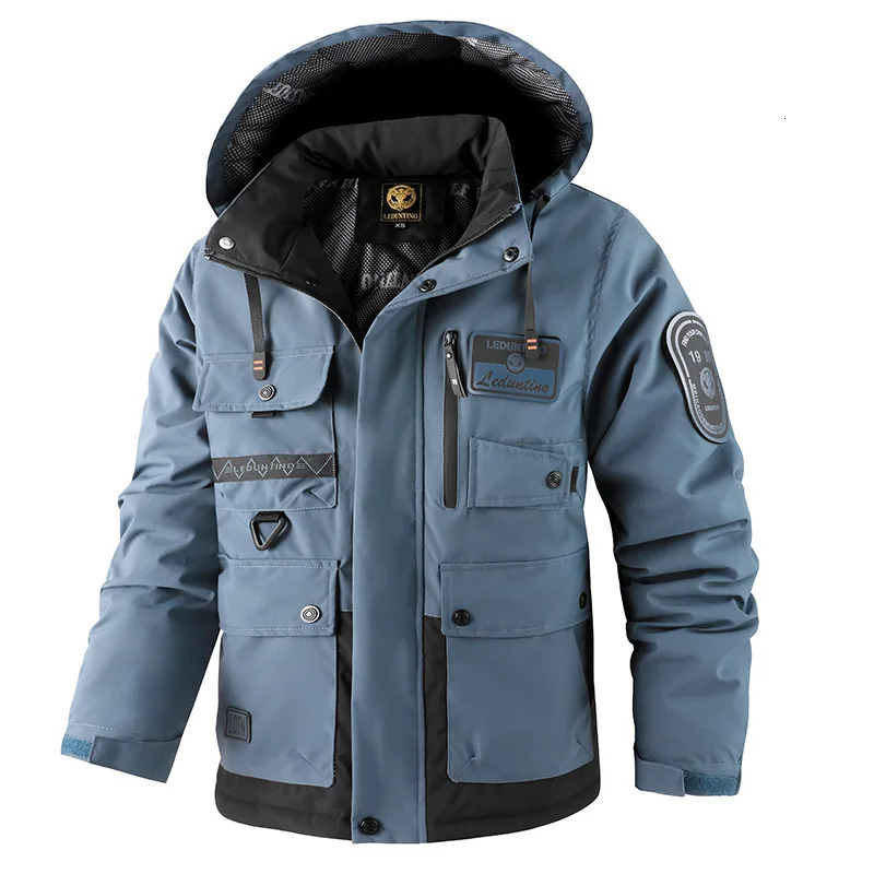 Latest Mens Thickened Parka Coat Outdoor Warm Cottonpadded Jacket Winter Plus Size Hooded Waterproof Fashion 241217