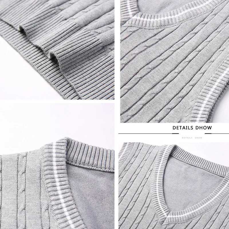 BROWON Men Clothes 2024 Autumn Winter New Classic Slim Sweaters V-neck Sleeveless Sweater Mens Knitwear Sweater Vest for MenXJ241221