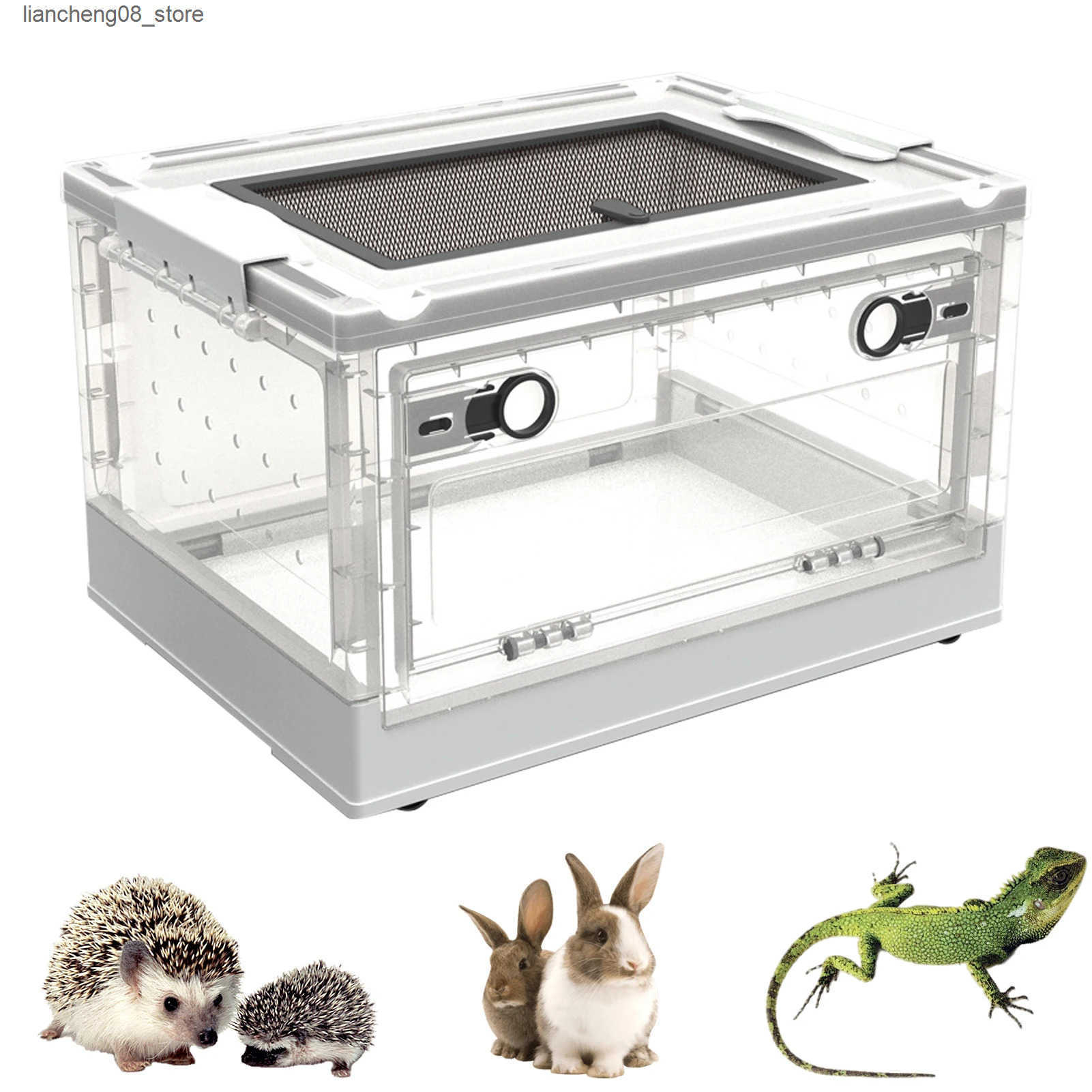 Other Pet Supplies Foldable small animal breeding box ventilation hole design transparent mini pet habitat cage for hamsters lizards spiders reptiles 