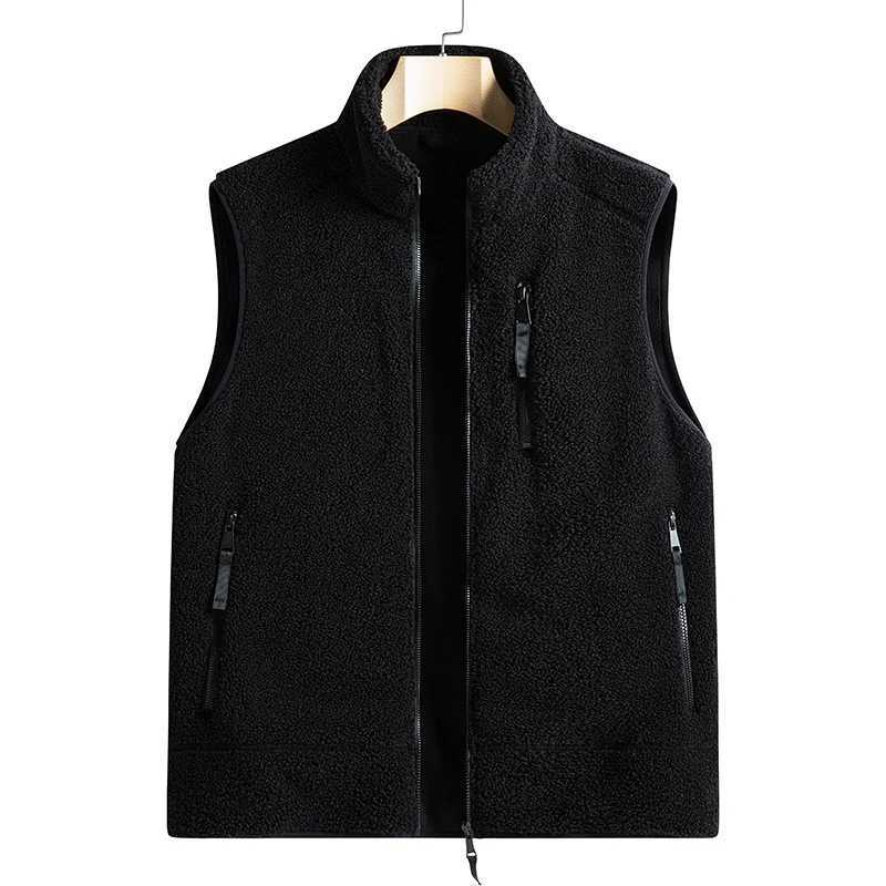 Cotton-Padded Mens Vest Men Zipper Waistcoats Plus Size 6XL Men Women Fleece Jacket Sleeveless Vest Fashion Casual Coats MaleXJ241221