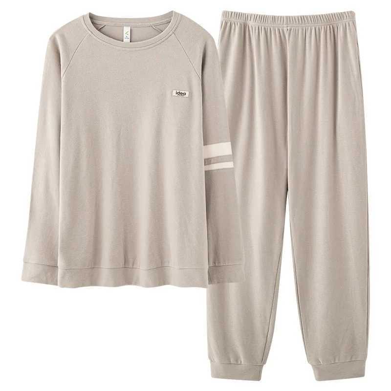 High quality mens sleepwear set hot velvet casual wear mens round neck velvet warm simple sleepwear set autumn W241221