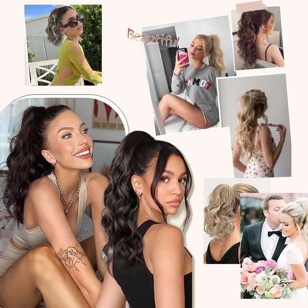 Claw Clip in Ponytail Extension 24 Inch Long Curly Wavy Pony Tail Natural Soft Synthetic Hairpiece for Women Daily UseXJ241221