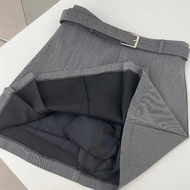 ever Preppy Style A-Line Skirt for Women Summer New High Waist Black Gray Pleated Skirts Fe Casual dent Mini SkirtsXJ241221