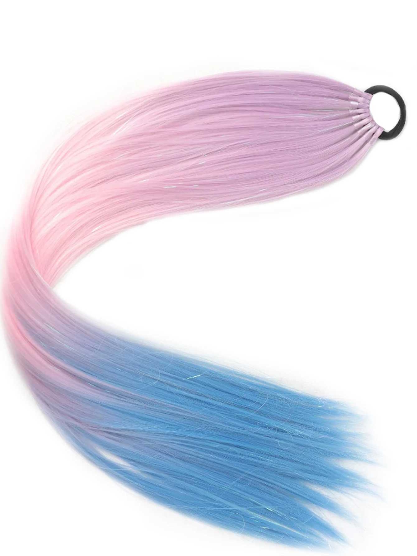28Inch Synthetic Hair Ponytail Hair Extensions With Hair Shiny Hair Ponytail Extension For Braiding Hair On Hair Tie Loose HaXJ241221