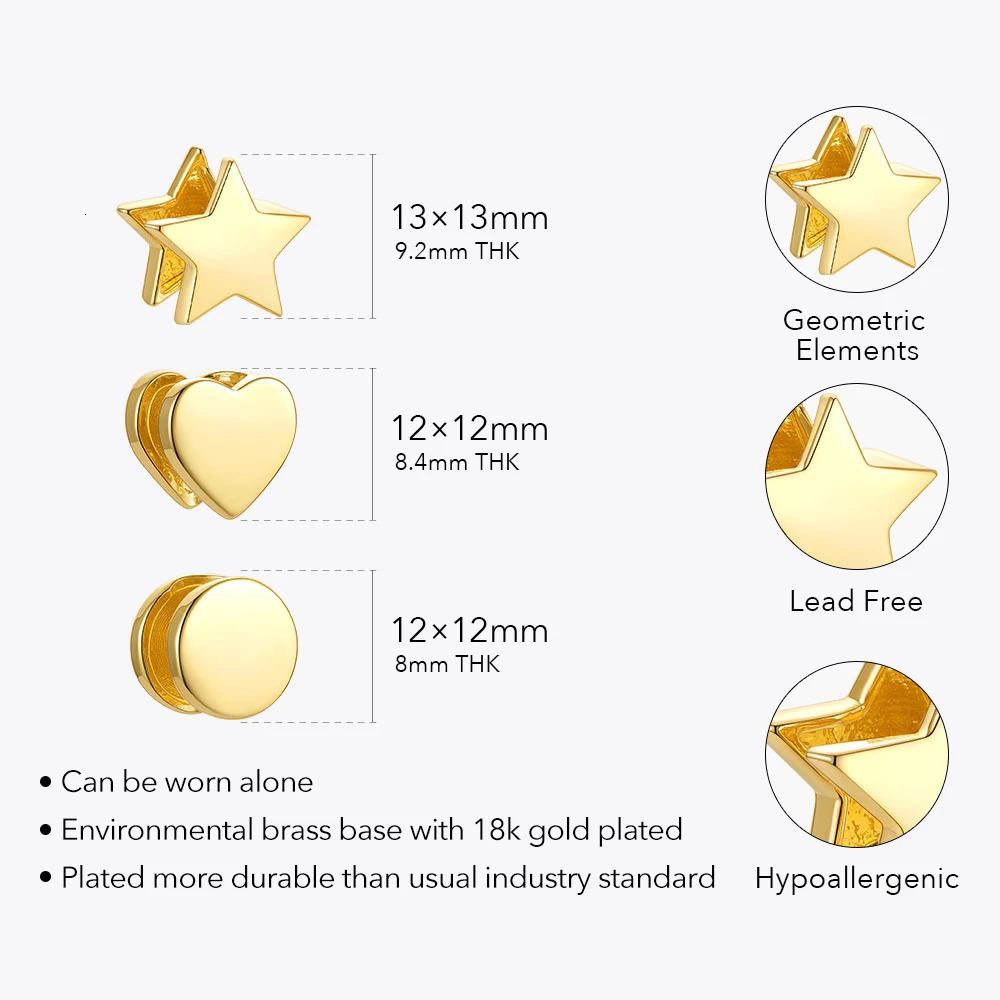 ENFASHION Stackable Wear Ear Cuff Earrings For Women Gold Color Fashion Jewelry Earing Gift Pendientes Mujer E221356 241220