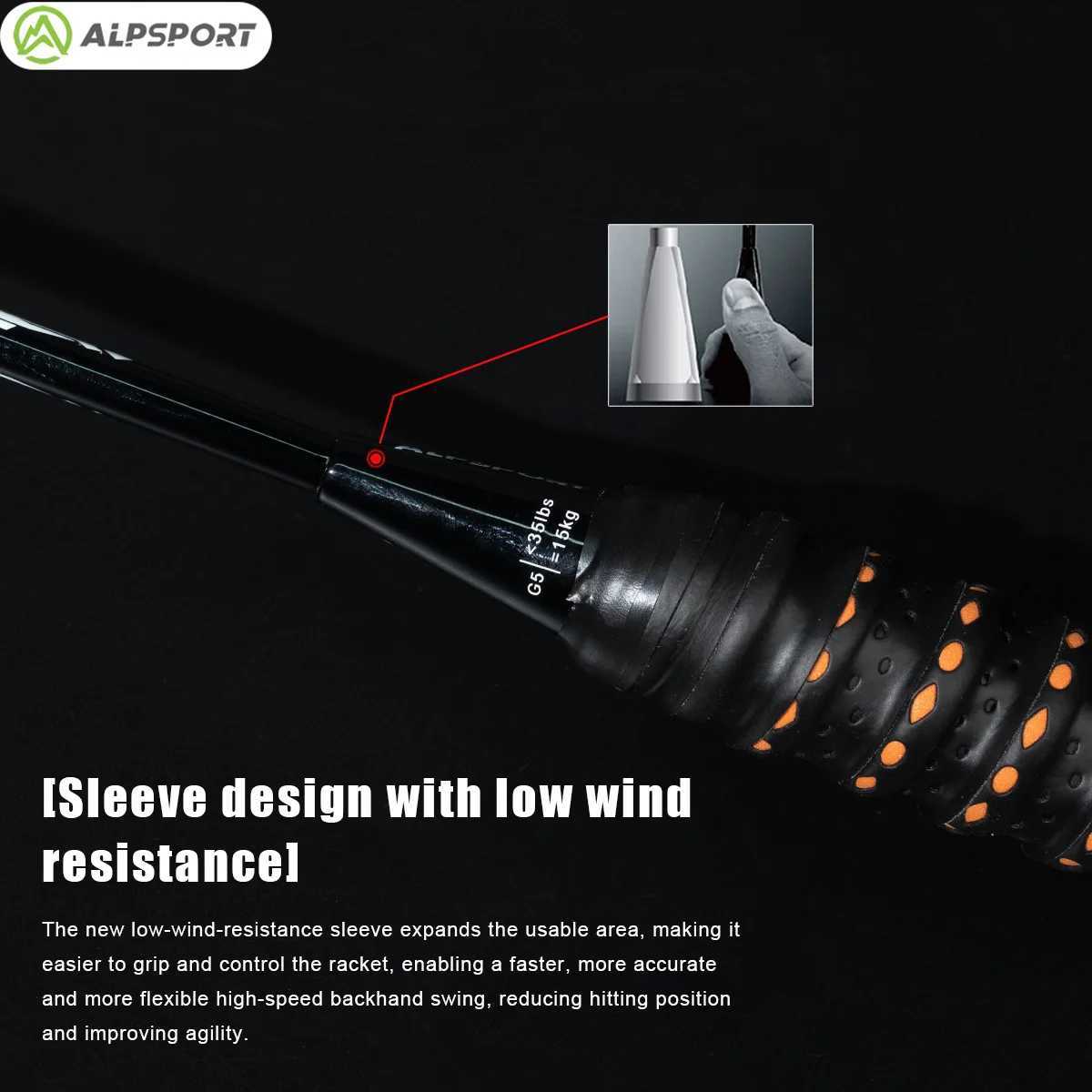 Alpsport ZY 4U Carbon Fiber Paddle Badminton Heavy Head Up to 35 Pound Professional Violent Strike Sport OutdoorW241221