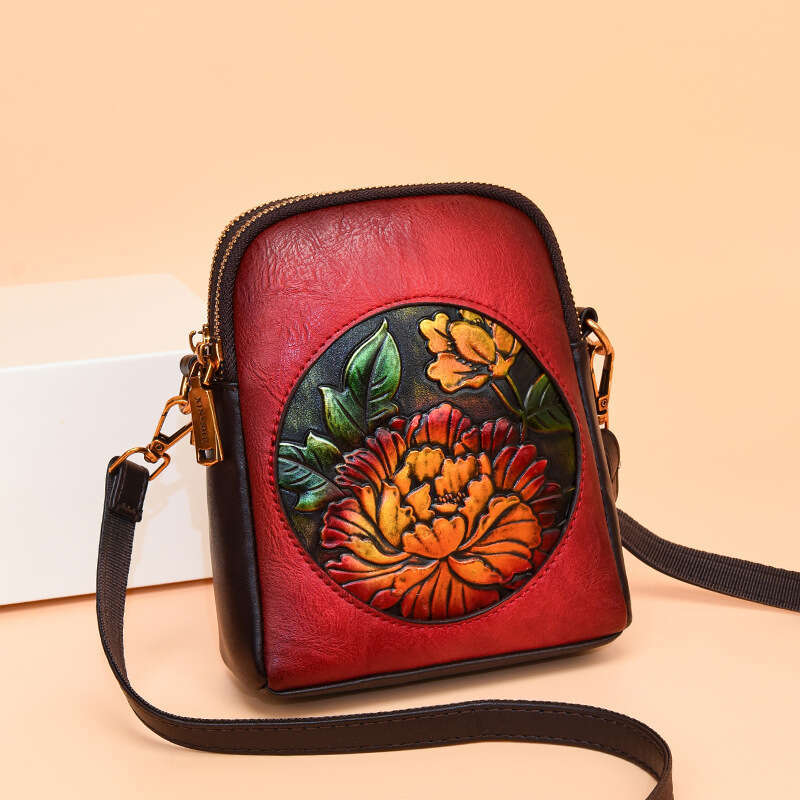 Light luxury fashionable Chinese ethnic style handbag women, versatile casual, suitable for middle-aged and elderly mothers, single shoulder diagonal 