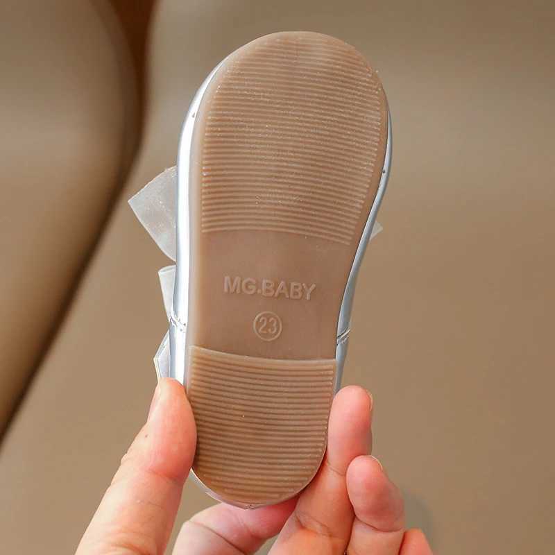 Sneakers Childrens Small Leather Shoes 0-6 Years Old Round Head Bow Candy Color Soft Girls Walking Shoes Flat Non-slip Kid Baby Sandals H241221