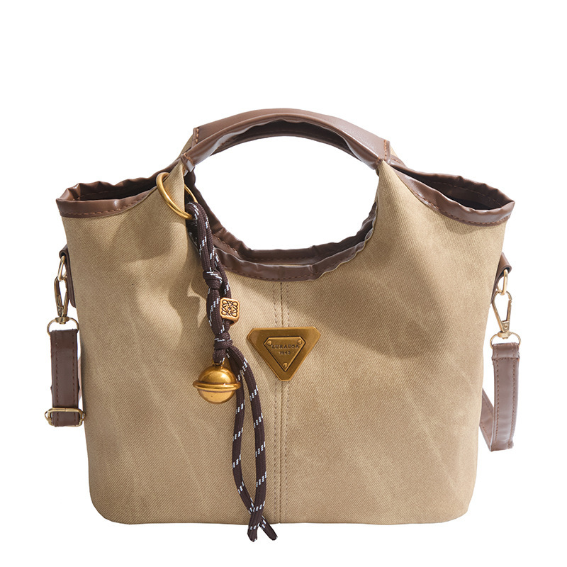 2025 New Korean Edition Women's Fashion Portable Bucket Simple Casual Designer Shoulder Bag Contrast Color Splicing Trendy Crossbody Bag