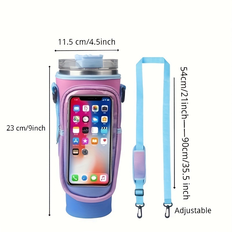Tumbler 40 OZ Water Bottle Sleeve Cup Holder Durable Neoprene Water Bottle Carrier Pouch Bottle Accessories WLL2487