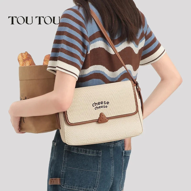 TOUTOU Cheese School Sweet Girl Original Designer Brand Underarm One Shoulder Crossbody Bag Female Handbag Christmas Gift