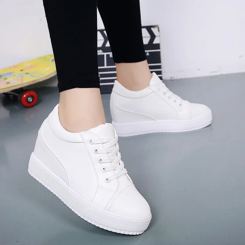 White Hidden Wedge Heels Sports Shoes Casual Shoes Womens High Heels High Platform Shoes Womens High Heels 241213