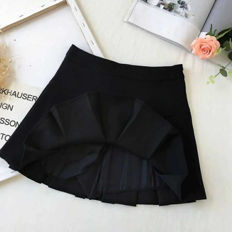Fashion A Line Women Pleated Skirt High Waist Zipper Grey dent Mini Skirt JK Summer New 2023 Black Ladies Suit SkirtXJ241221
