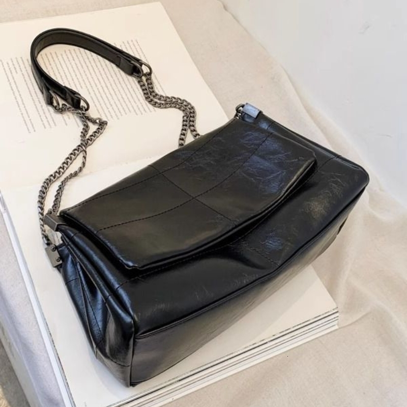 New Fashion Women s Commuter Bag Designer Chain Crossbody Bag Women s Single Shoulder Large Capacity Handbag Cross Square PU bag