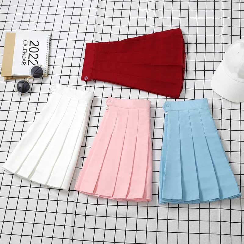 Skirt Black Womens High Waist Summer Clothes Vintage Korean Harajuku Red A Line Mini Eam School Pleated Short Skirts For WomenXJ241221