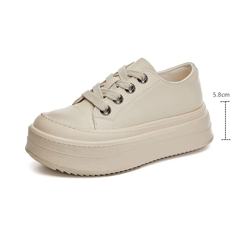AIYUQI Sneakers Female Genuine Leather Autumn Platform Women Board Shoes Lace-up Casual Shoes Women