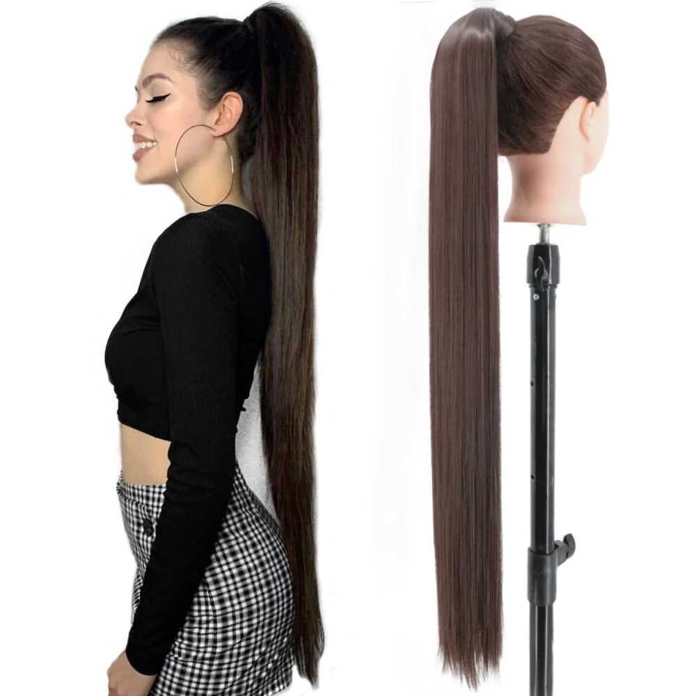 MERISIHAIR Synthetic 34 Inch Hair Fiber Heat Resistant Curly Hair With Ponytail Fake Hair Clip in Hair Extensions Pony TailXJ241221